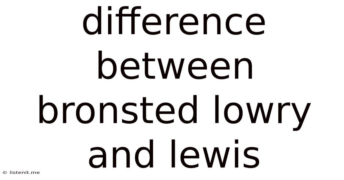 Difference Between Bronsted Lowry And Lewis