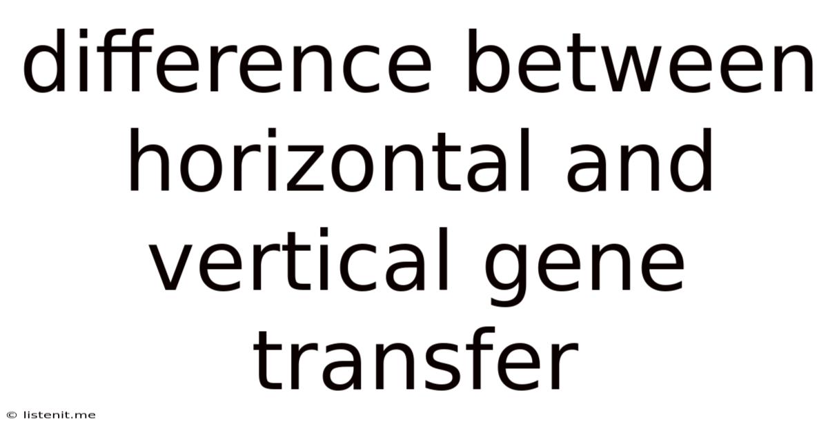 Difference Between Horizontal And Vertical Gene Transfer