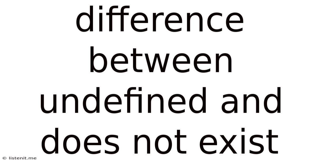 Difference Between Undefined And Does Not Exist