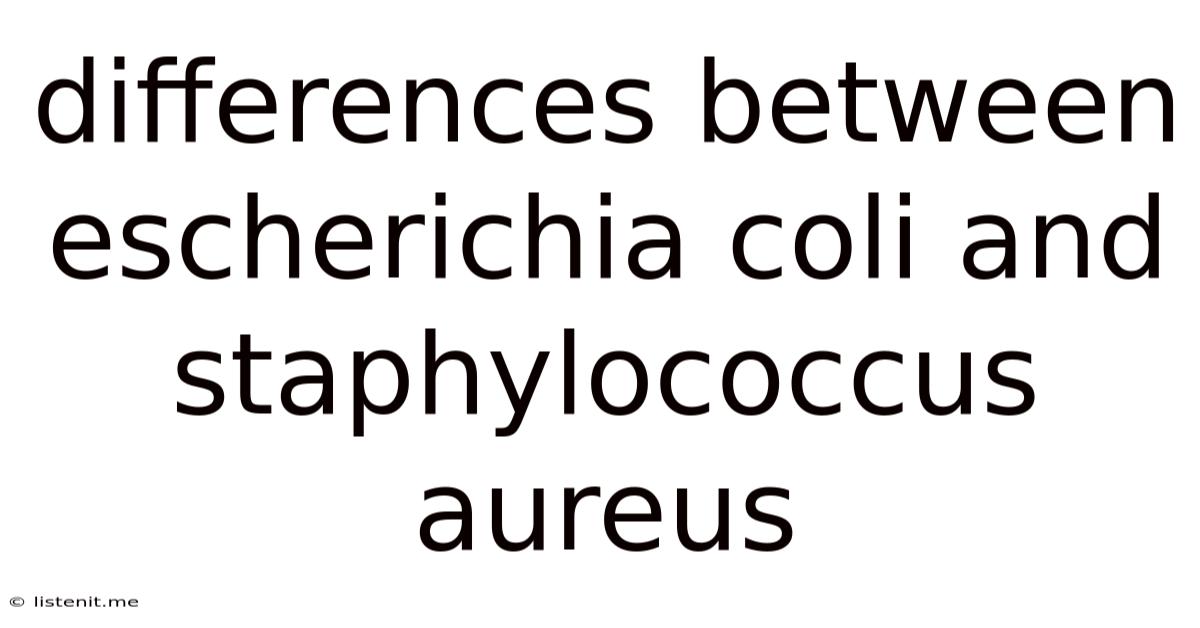 Differences Between Escherichia Coli And Staphylococcus Aureus