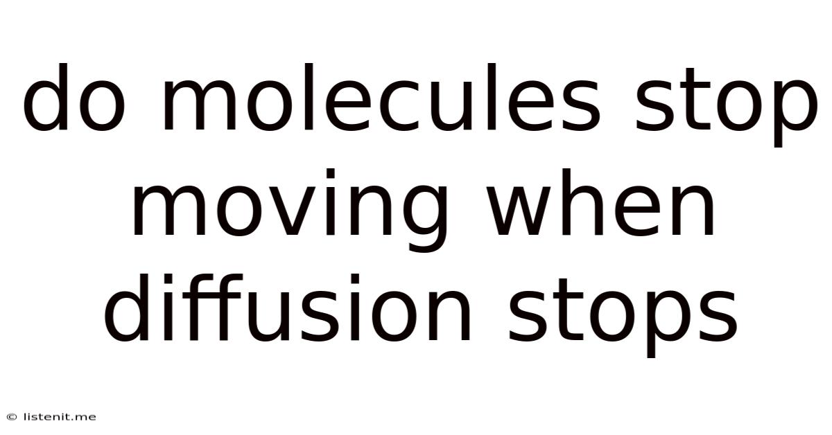 Do Molecules Stop Moving When Diffusion Stops