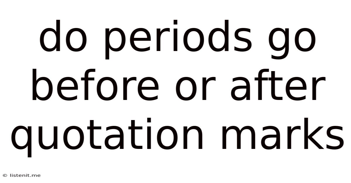 Do Periods Go Before Or After Quotation Marks