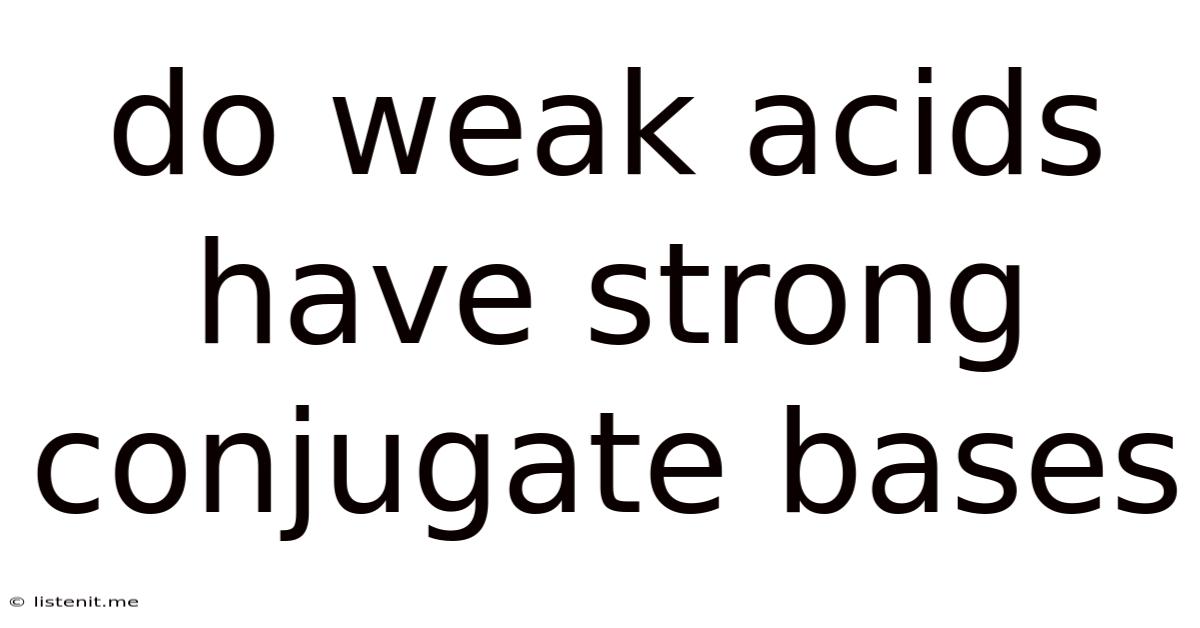Do Weak Acids Have Strong Conjugate Bases