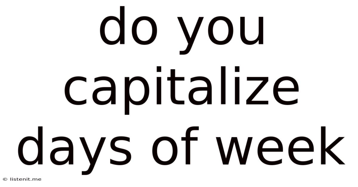 Do You Capitalize Days Of Week
