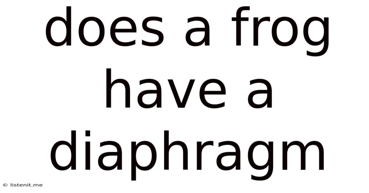 Does A Frog Have A Diaphragm