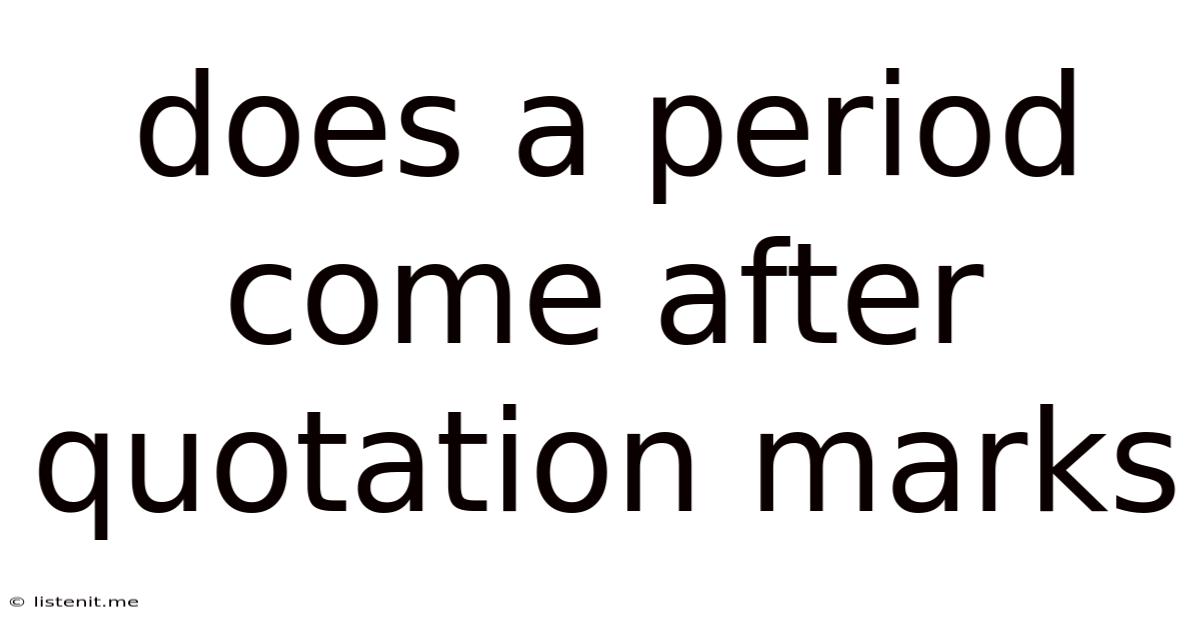 Does A Period Come After Quotation Marks
