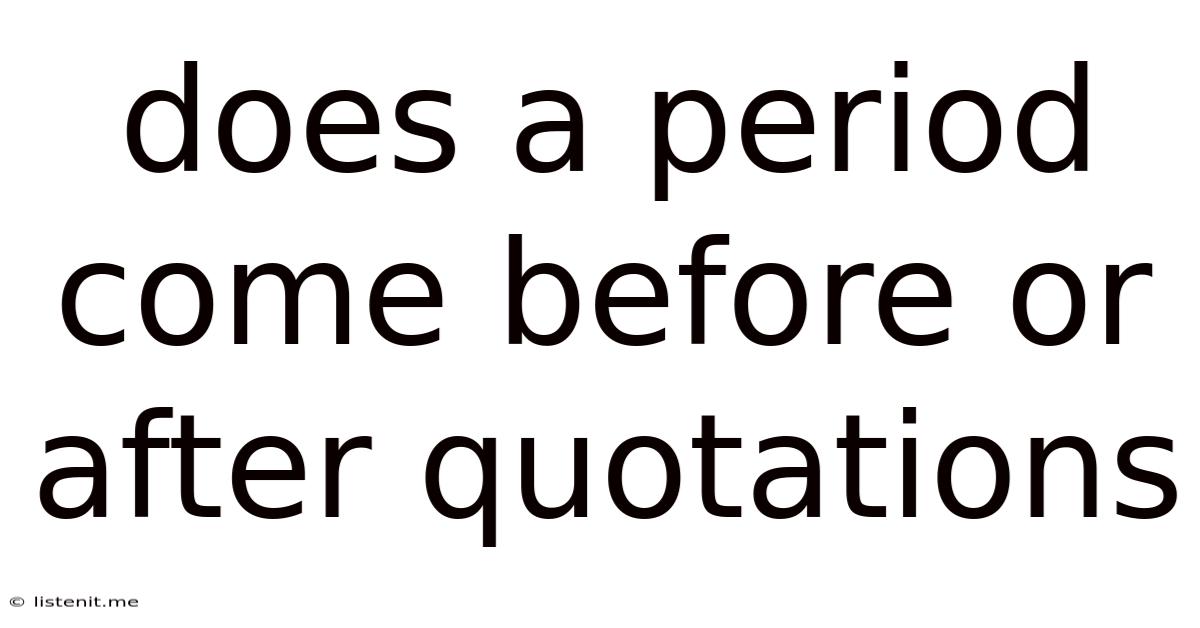 Does A Period Come Before Or After Quotations