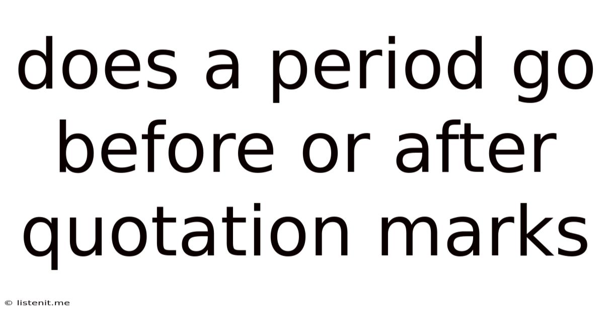 Does A Period Go Before Or After Quotation Marks