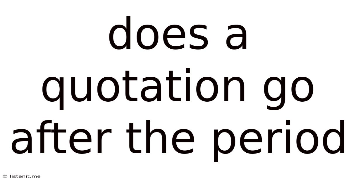 Does A Quotation Go After The Period