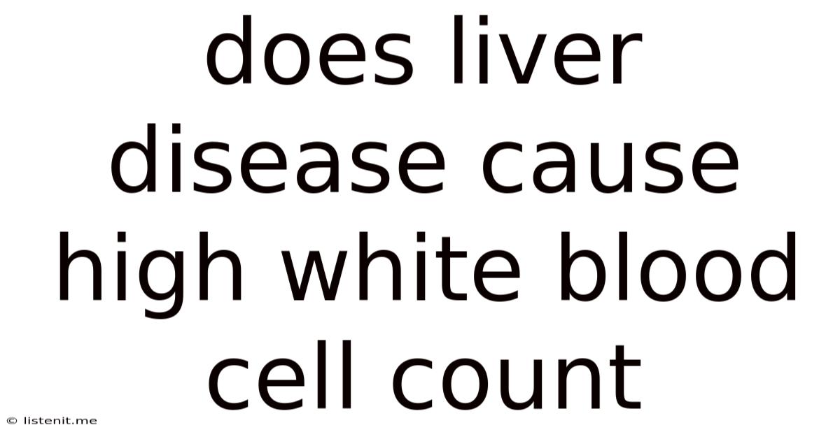 Does Liver Disease Cause High White Blood Cell Count