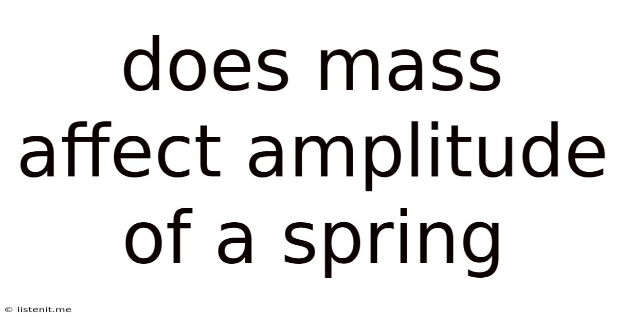 Does Mass Affect Amplitude Of A Spring