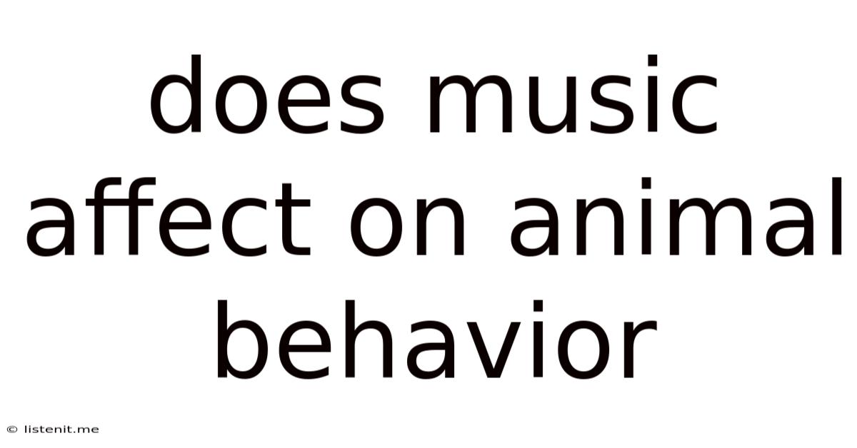 Does Music Affect On Animal Behavior