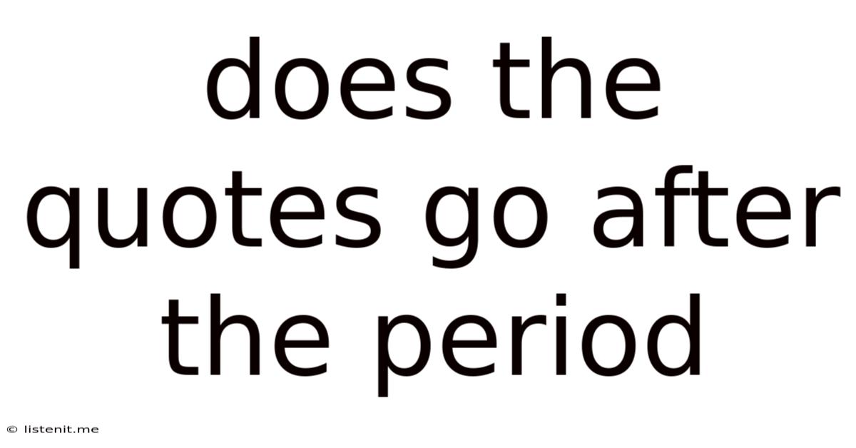 Does The Quotes Go After The Period
