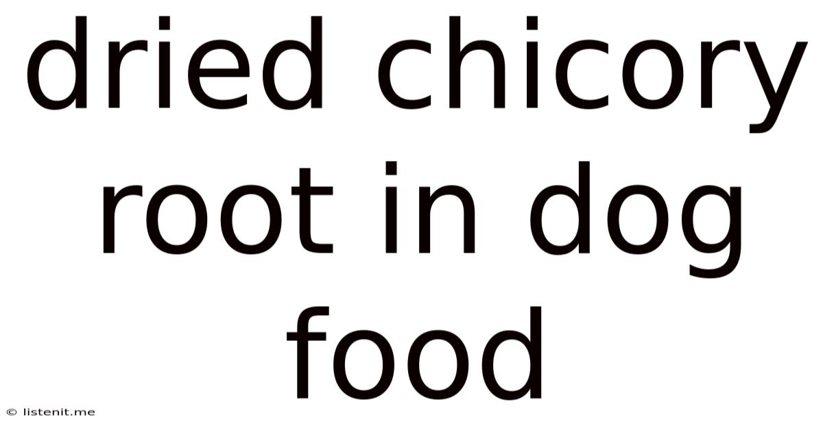 Dried Chicory Root In Dog Food