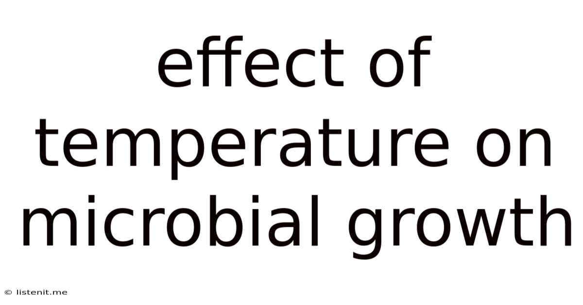 Effect Of Temperature On Microbial Growth