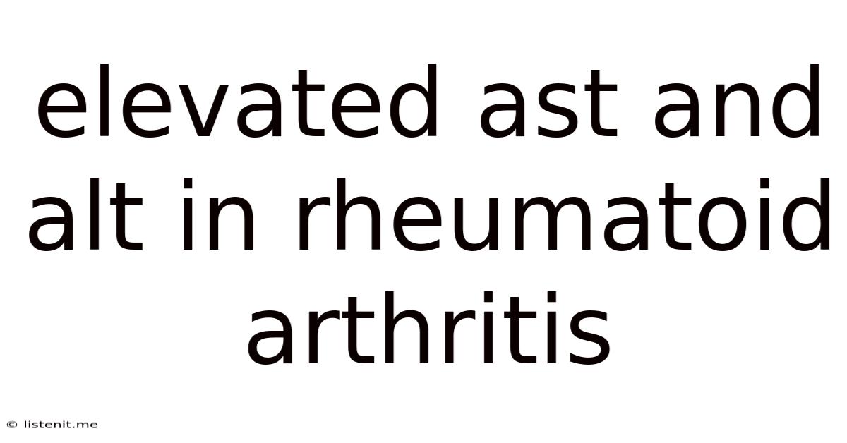 Elevated Ast And Alt In Rheumatoid Arthritis