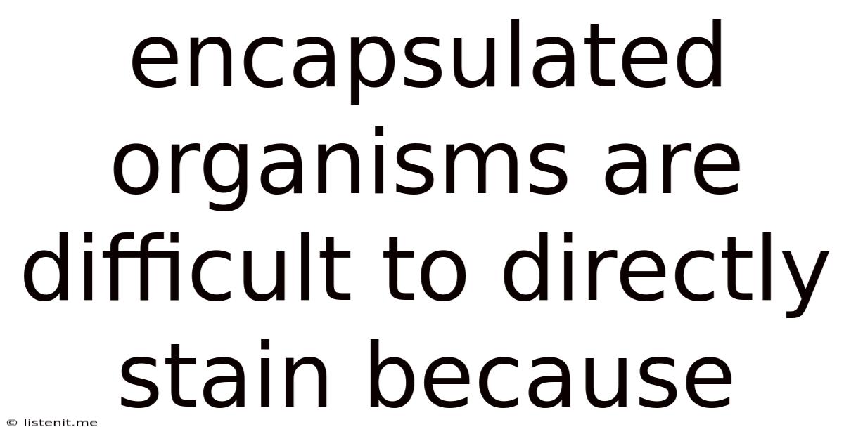 Encapsulated Organisms Are Difficult To Directly Stain Because