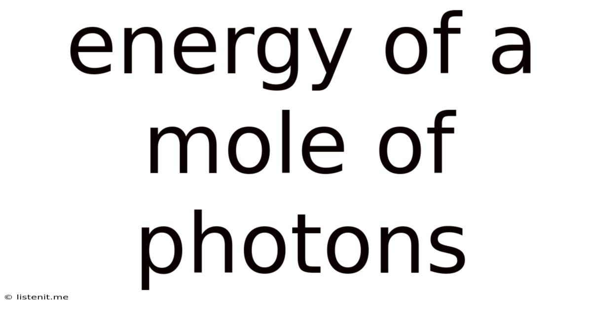 Energy Of A Mole Of Photons