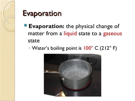 Evaporation Is Chemical Or Physical Change