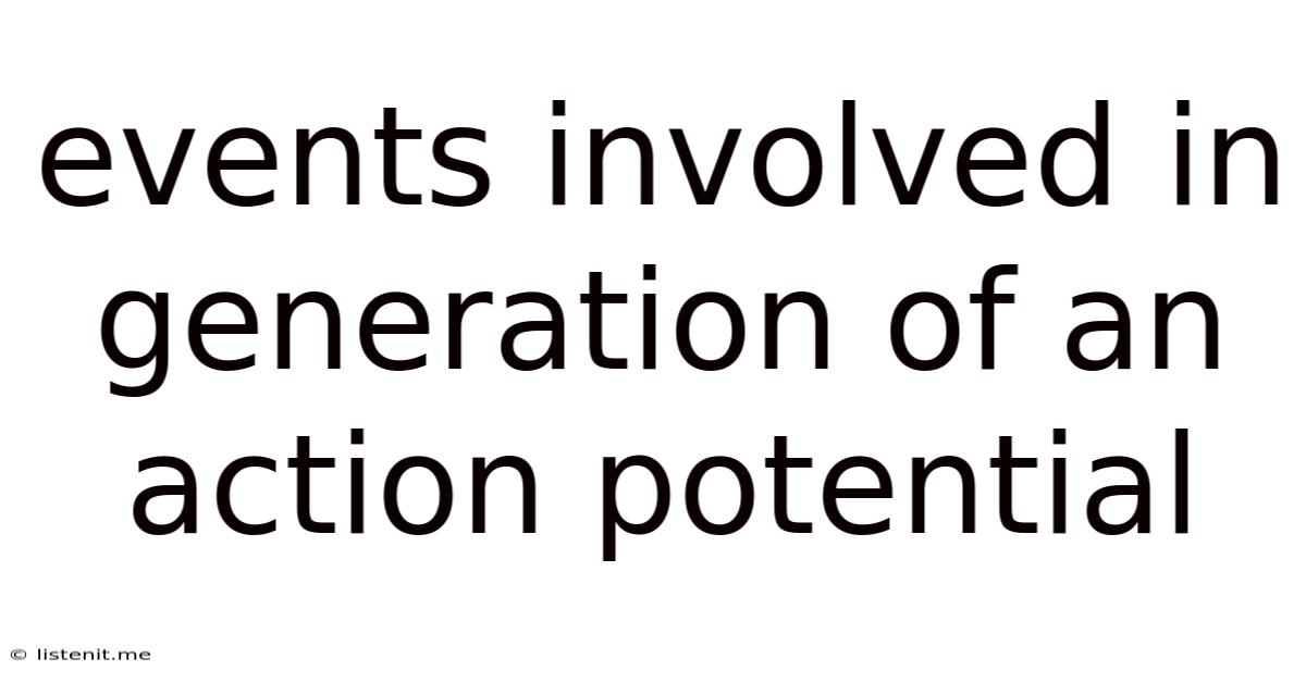 Events Involved In Generation Of An Action Potential