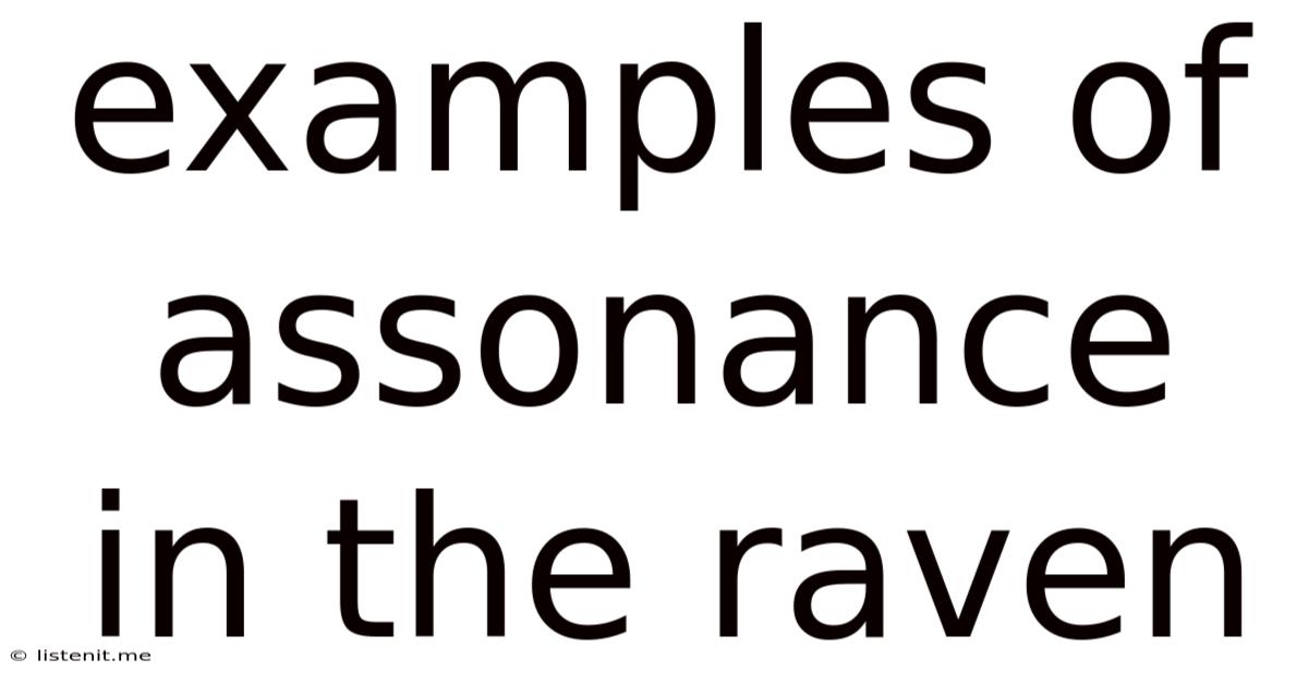 Examples Of Assonance In The Raven
