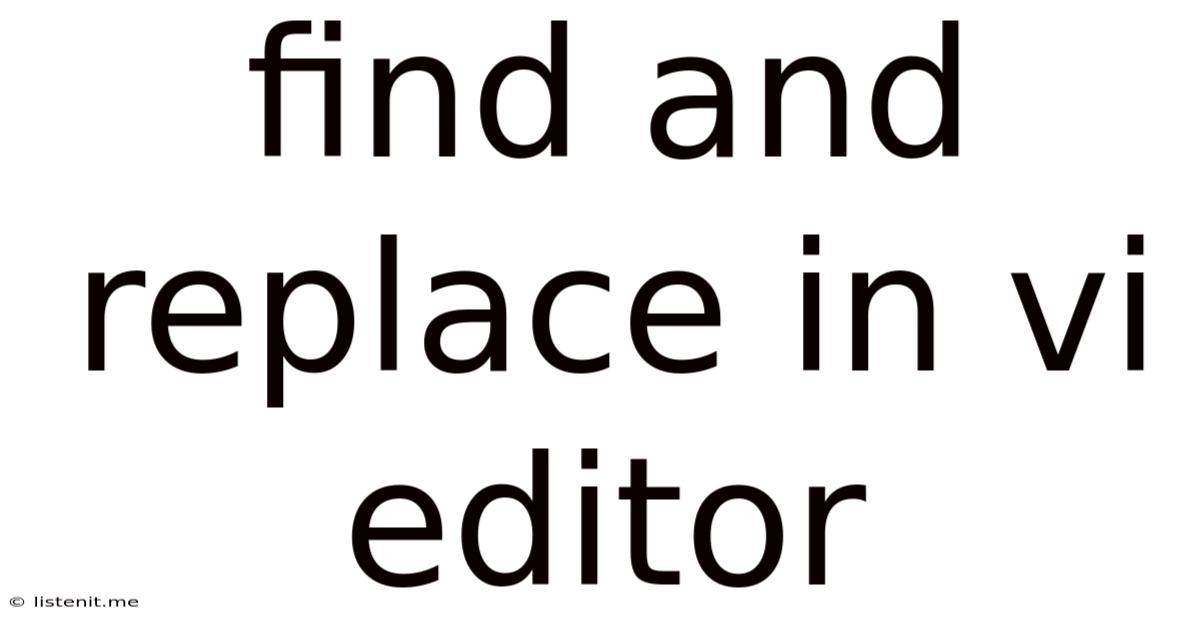 Find And Replace In Vi Editor