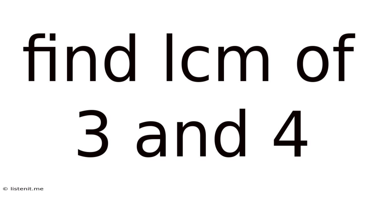 Find Lcm Of 3 And 4
