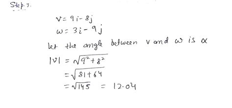 Find The Angle Between V And W