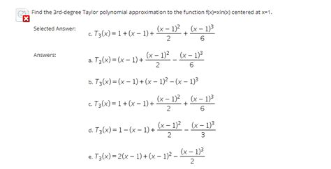 Find The Taylor Polynomial Of Degree 3