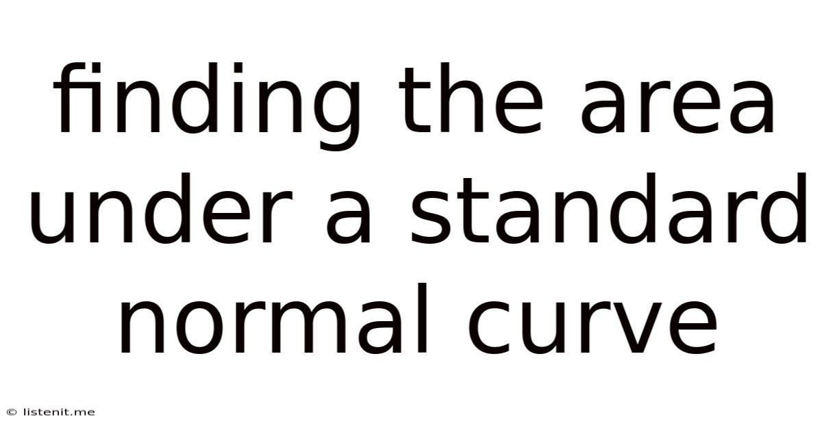 Finding The Area Under A Standard Normal Curve