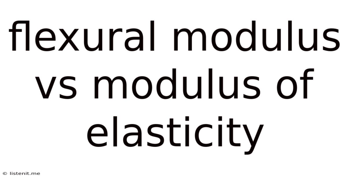 Flexural Modulus Vs Modulus Of Elasticity