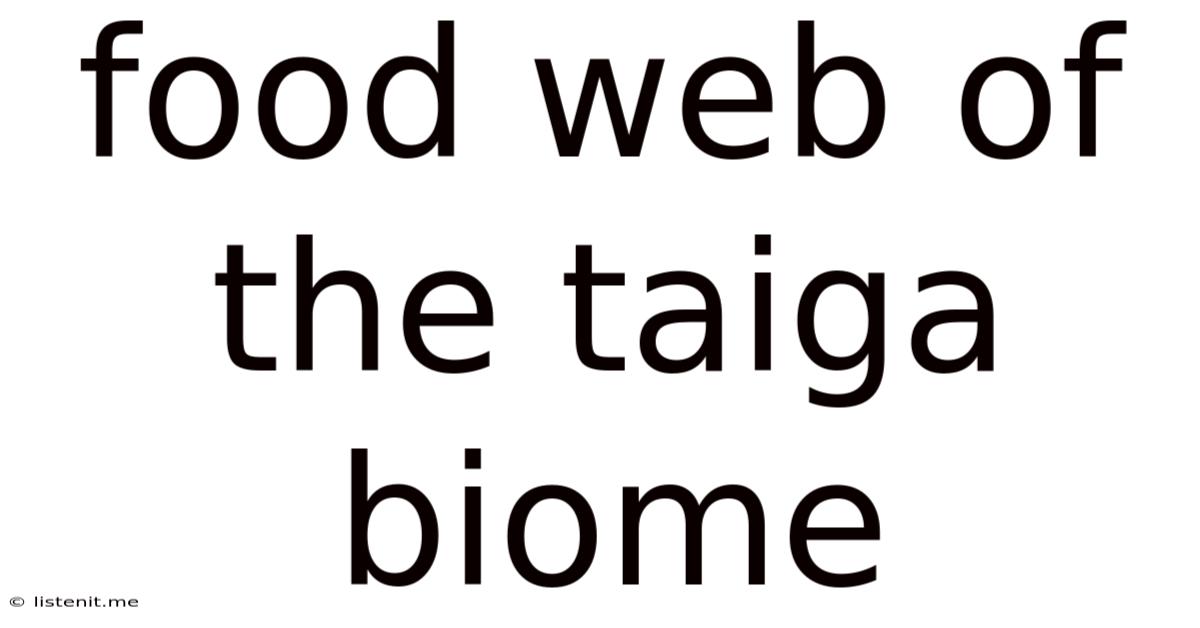 Food Web Of The Taiga Biome