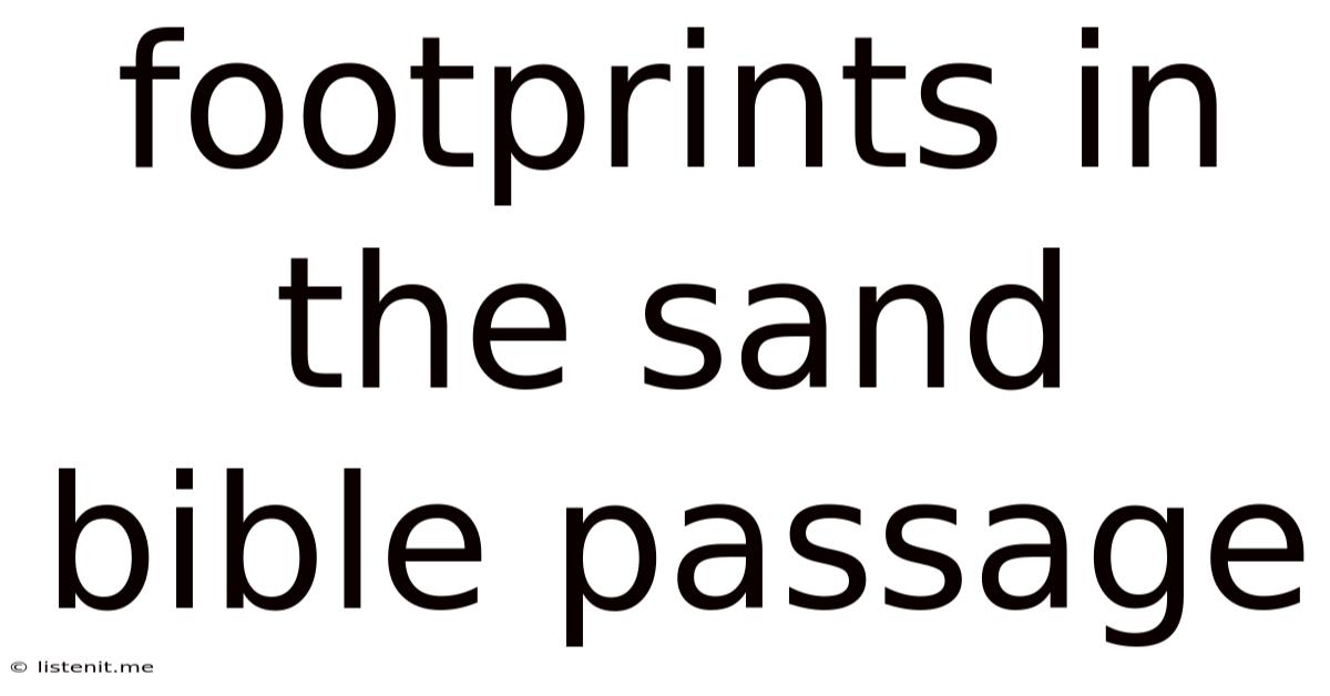 Footprints In The Sand Bible Passage
