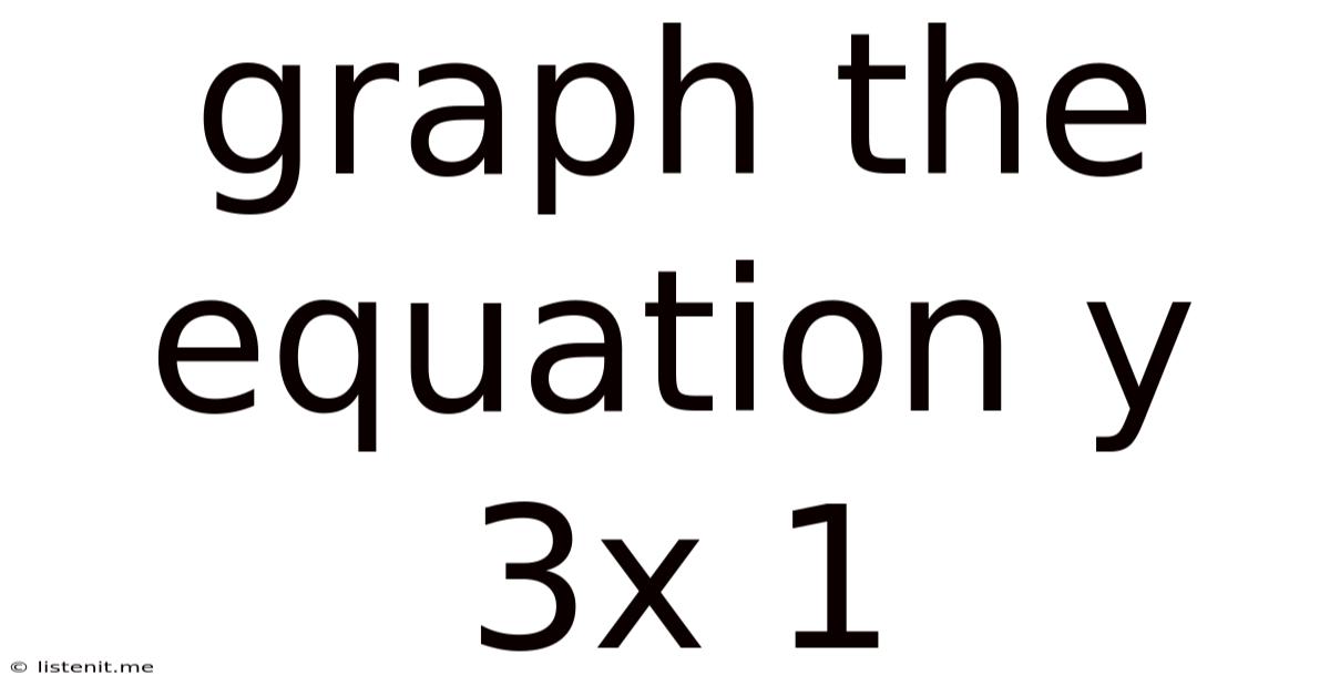 Graph The Equation Y 3x 1