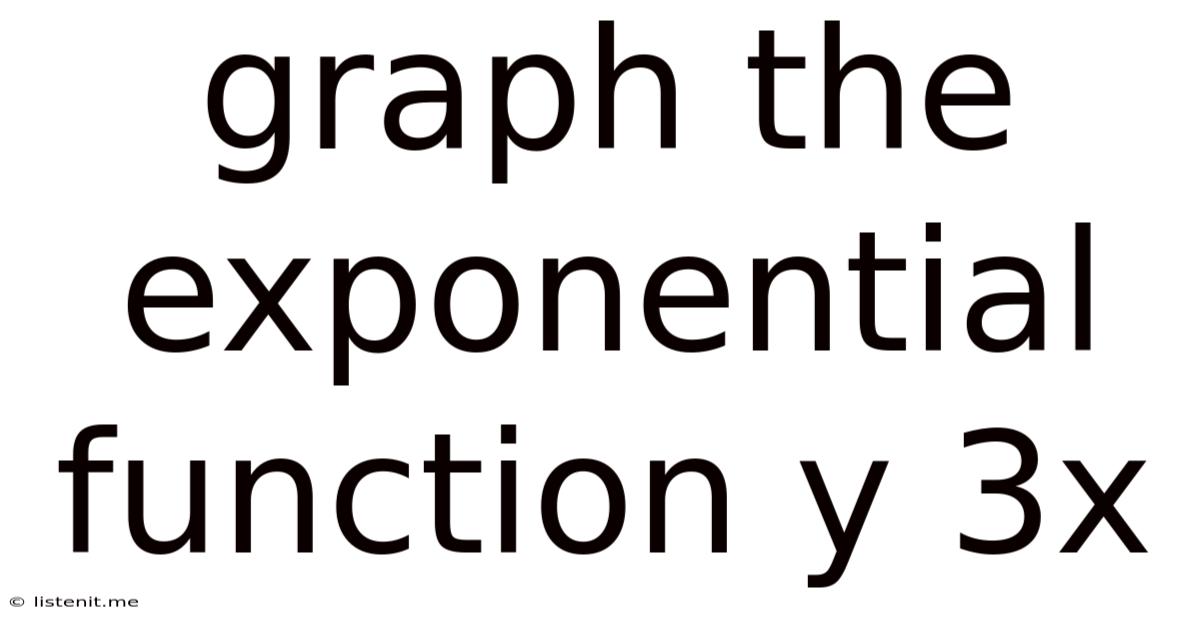 Graph The Exponential Function Y 3x