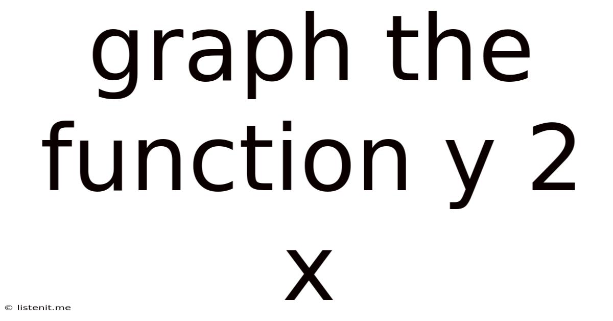 Graph The Function Y 2 X