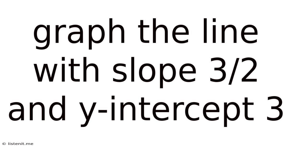 Graph The Line With Slope 3/2 And Y-intercept 3