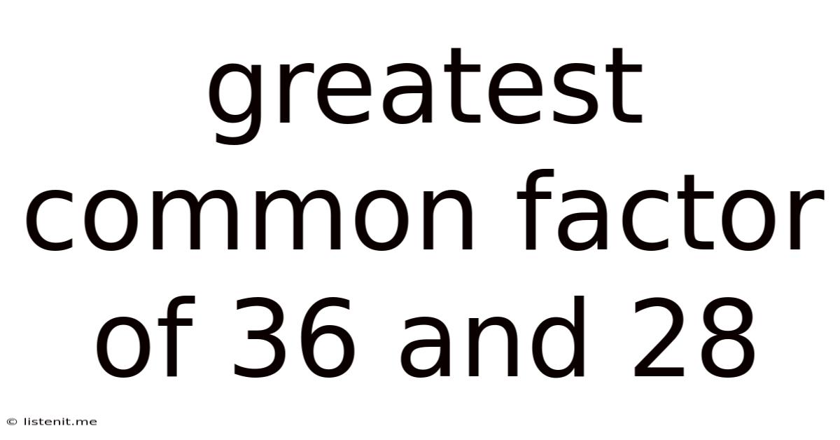 Greatest Common Factor Of 36 And 28