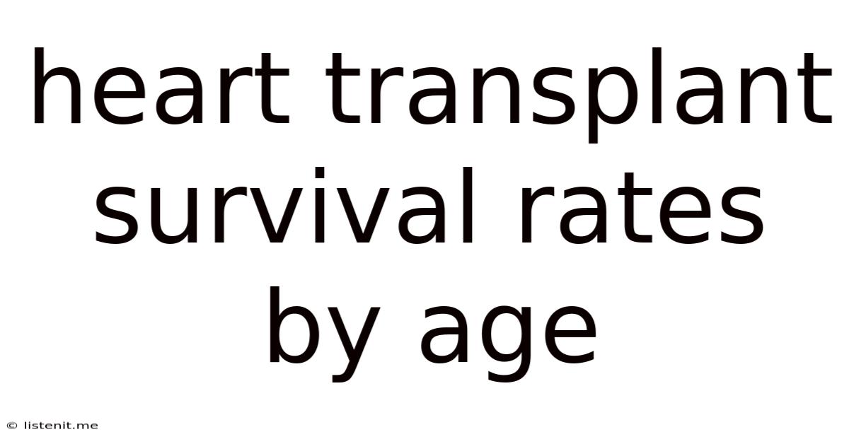 Heart Transplant Survival Rates By Age