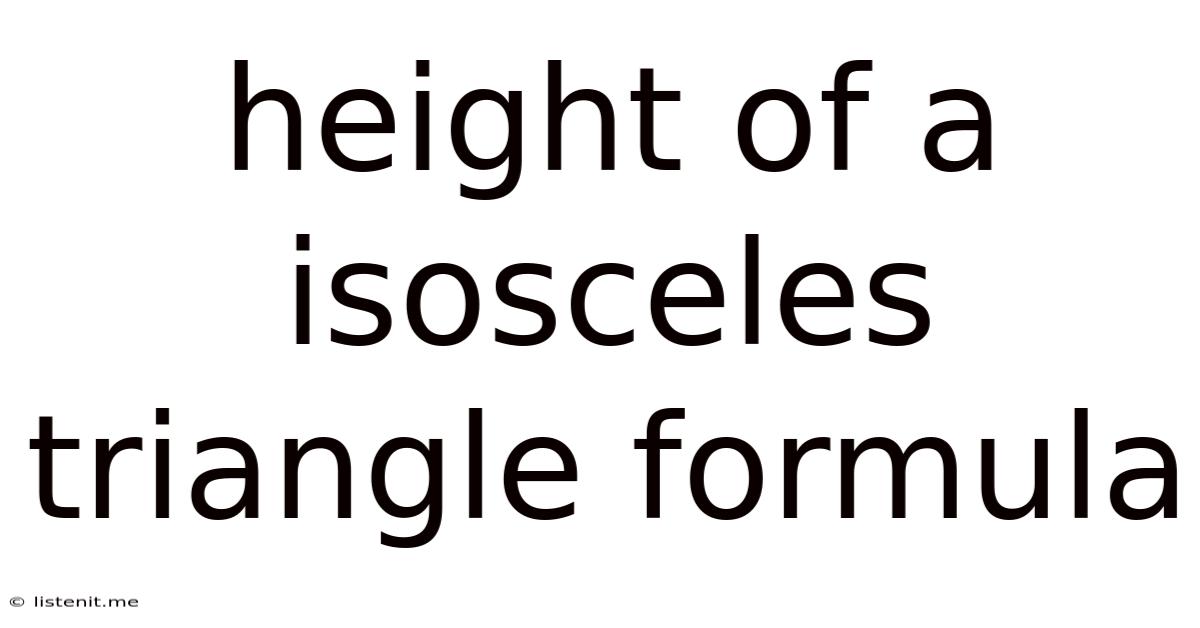 Height Of A Isosceles Triangle Formula