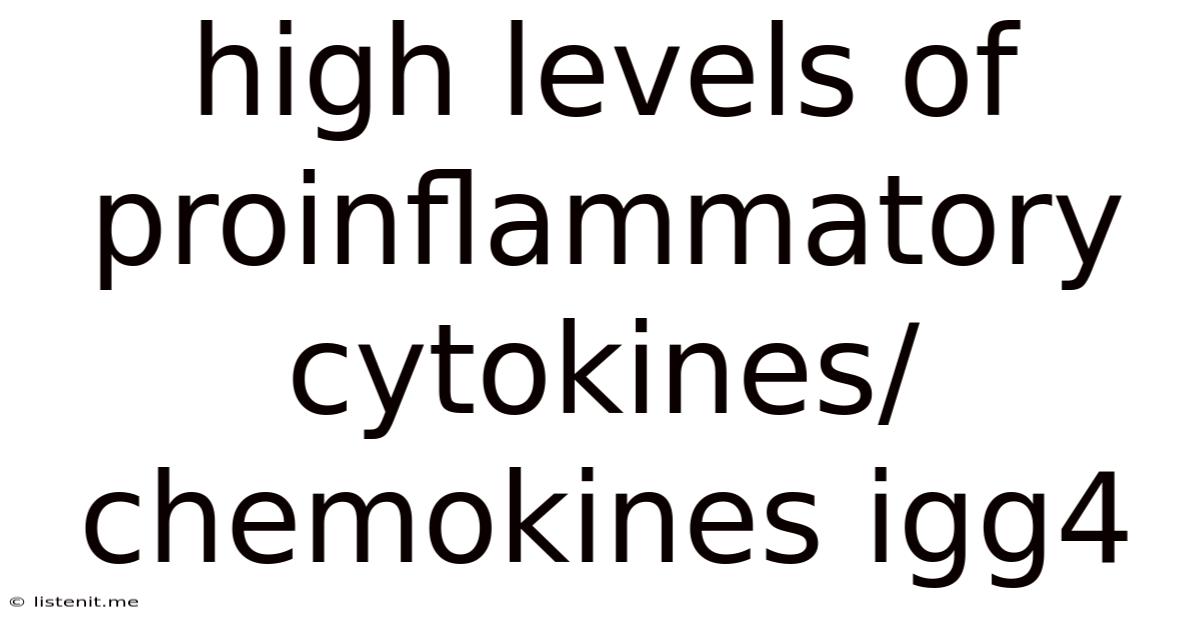 High Levels Of Proinflammatory Cytokines/chemokines Igg4