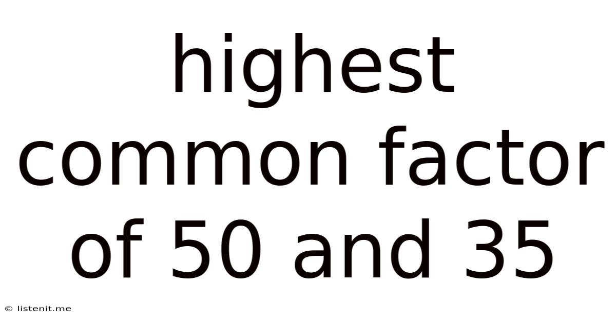 Highest Common Factor Of 50 And 35