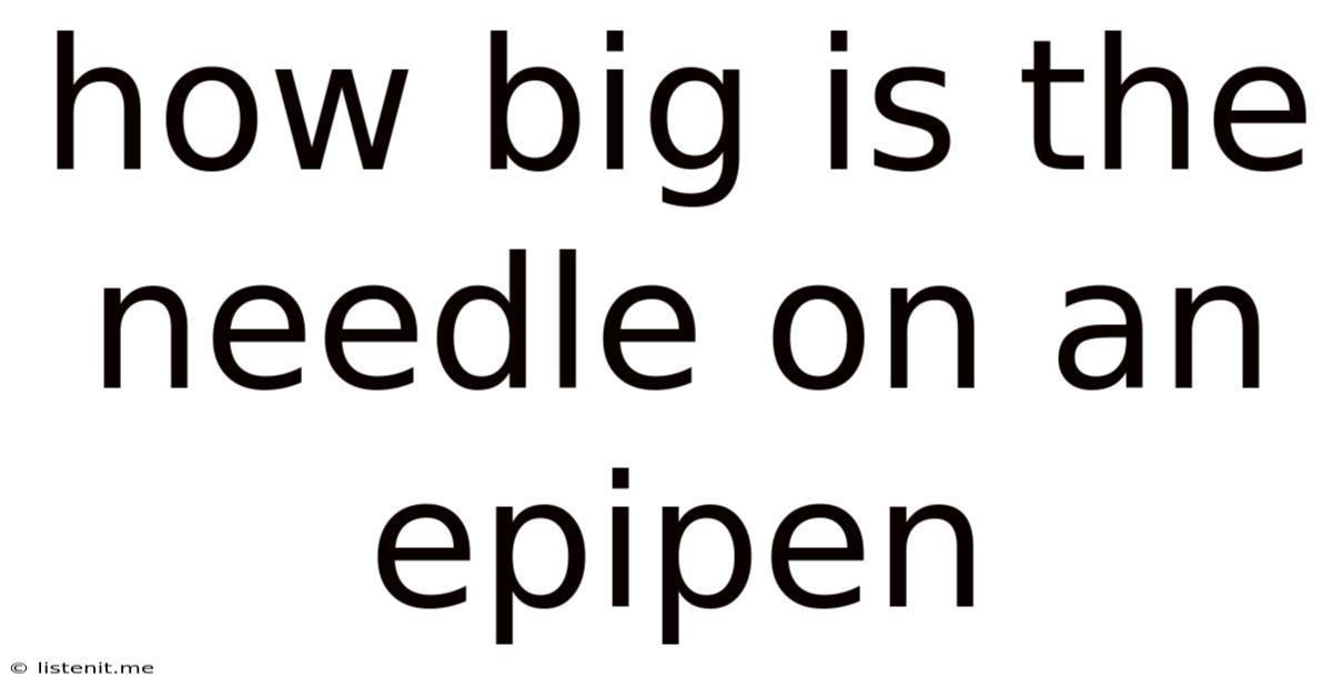 How Big Is The Needle On An Epipen