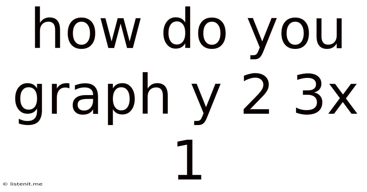 How Do You Graph Y 2 3x 1
