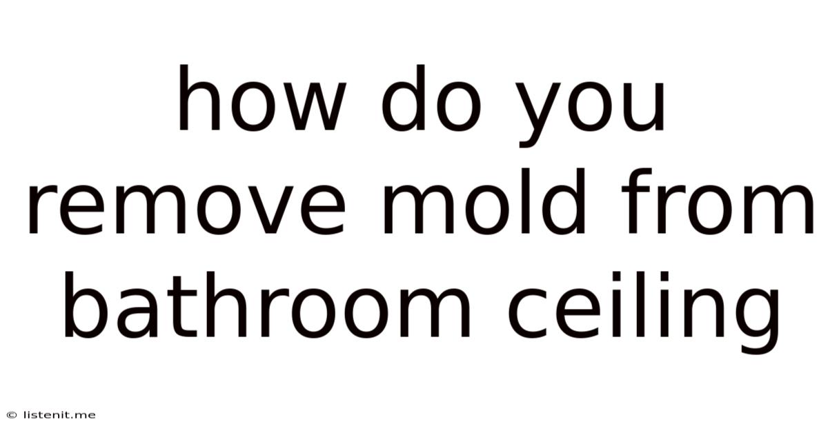 How Do You Remove Mold From Bathroom Ceiling