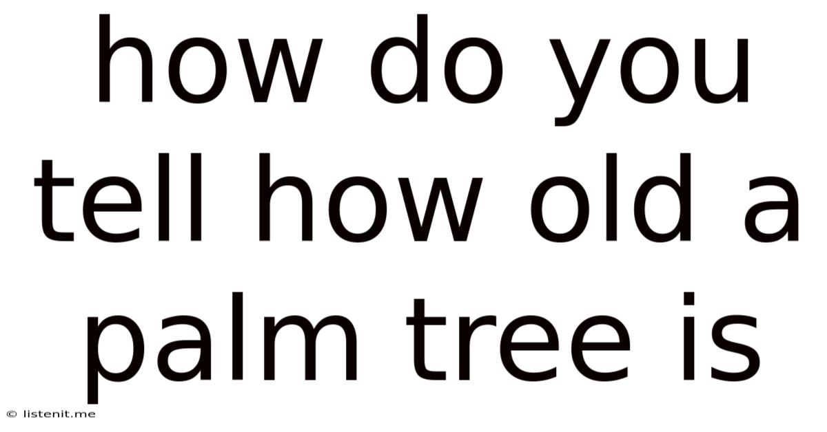 How Do You Tell How Old A Palm Tree Is