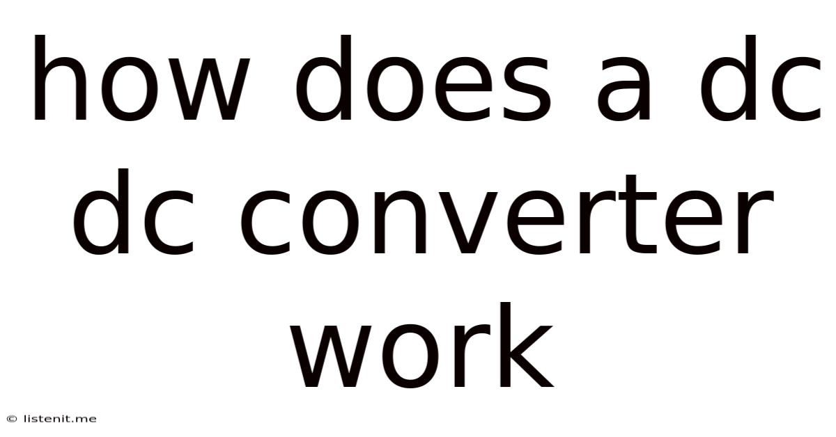 How Does A Dc Dc Converter Work