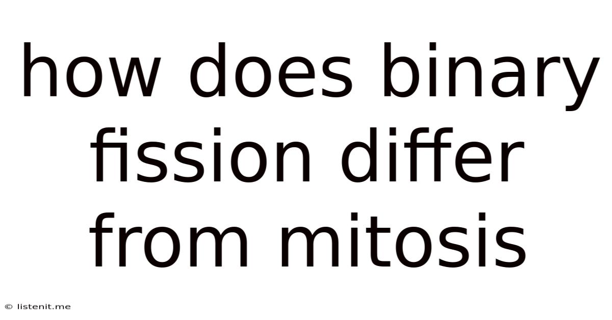 How Does Binary Fission Differ From Mitosis
