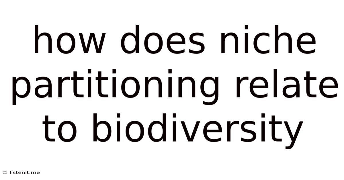 How Does Niche Partitioning Relate To Biodiversity