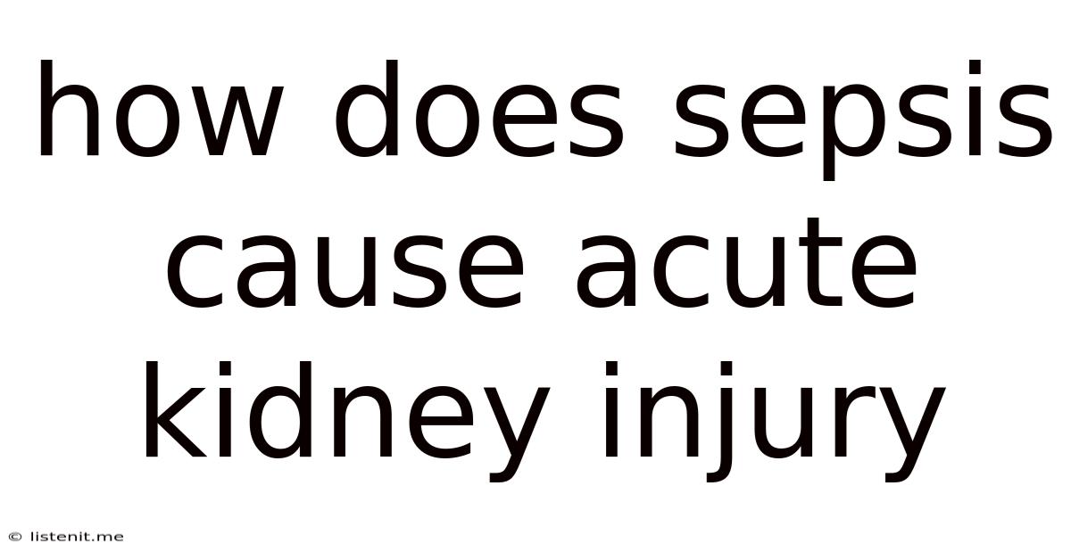 How Does Sepsis Cause Acute Kidney Injury